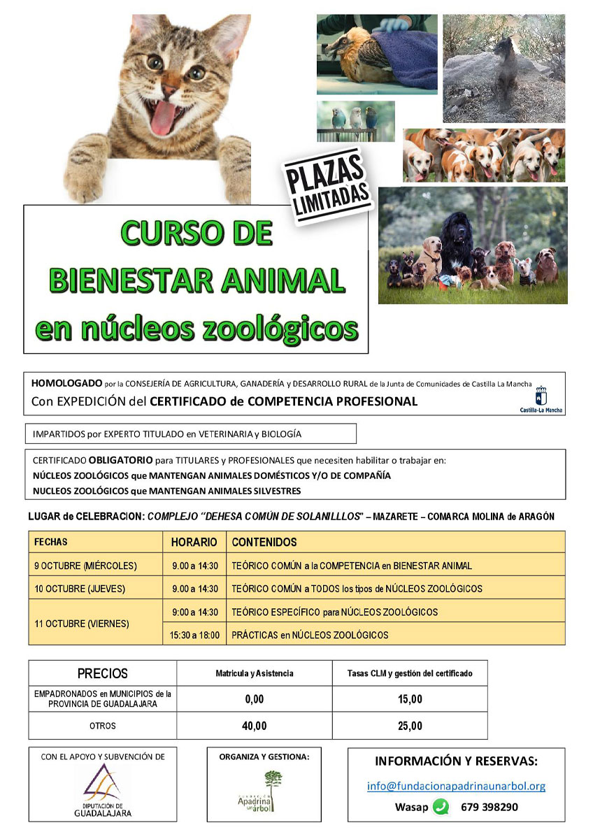 Curso de Bienestar animal en núcleos zoológicos